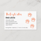 De Hond Walker Leuke Heldere Moderne Professioneel Visitekaartje (Achterkant)