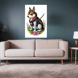 De hondenridder AI Art Poster