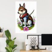 De hondenridder | AI Art Poster (Thuiskantoor)