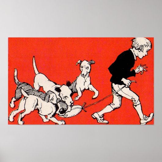 de hondenwandelaar poster (Voorkant)