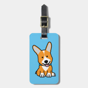 De hondpuppy van een hond gelukkige Pembroke Bagagelabel