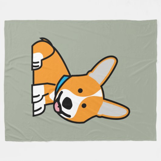 De hondpuppy van een hond gelukkige Pembroke Fleece Deken (Voorkant (Horizontaal))