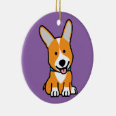 De hondpuppy van een hond gelukkige Pembroke Keramisch Ornament (Rechts)