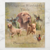 De Hongaarse Wirehaired Vizsla Wijn Etiket (Enkel label)