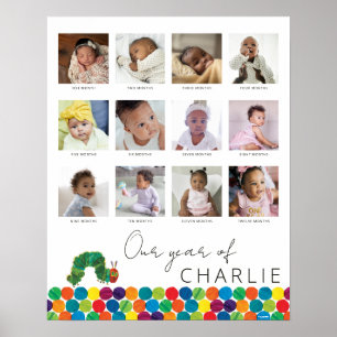 De hongerige rups   Baby's 1st Year Collage Poster