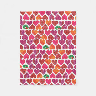 De hongerige rups   hartpatroon fleece deken