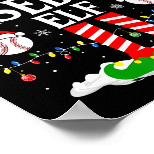 De Honkbal Elf Grappig Matching Xmas Baseball Chri Poster (Hoek)