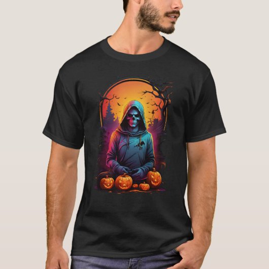 De Hooded Reaper van Halloween T-shirt (Voorkant)