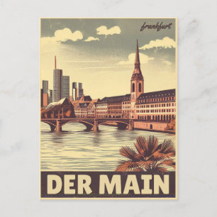 De hoofd rivier in Duitsland- de Main Frankfurt Briefkaart