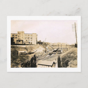 De hoofdplaats is Ave. Treinstation, Jersey City N Briefkaart