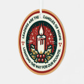 De hoofdplaats is Candles of Hope Troop Ornament (Voorkant links)