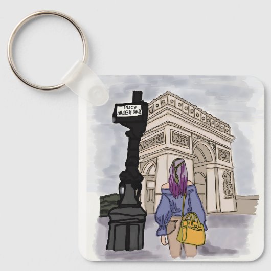 De hoofdplaats is Charles de Gaulle Paris. Sleutelhanger (Voorkant)