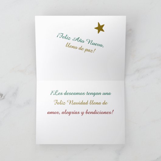 De hoofdplaats is Feliz Navidad. Spaanse Kaart. Kaart (Binnen)