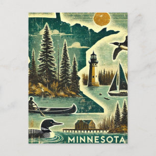 De hoofdplaats is Grunge Minnesota Briefkaart
