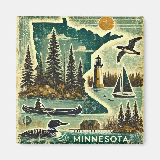 De hoofdplaats is Grunge Minnesota Magneet (Voorkant)