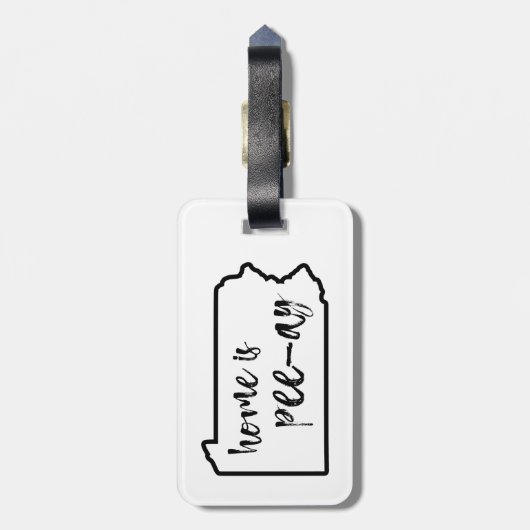 De hoofdplaats is Pee-Ay Pennsylvania Bagagelabel (Achterkant verticaal)