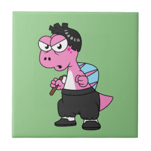 De hoofdplaats is Spinosaurus Bruce Lee. Tegeltje