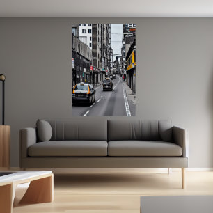 De hoofdweg van mijn stad AI Art Poster
