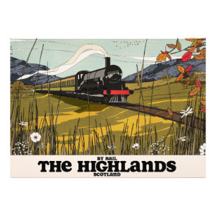 De Hooglanden Van Schotland Reisposter Foto Afdruk