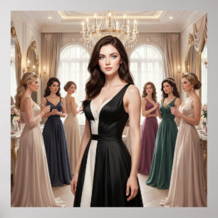De hoogmode bijeenkomst van briljante gezichten poster