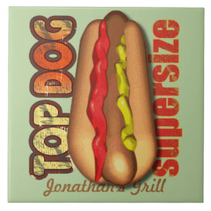 De hoogste Gepersonaliseerde Hotdog van de Hond Tegeltje