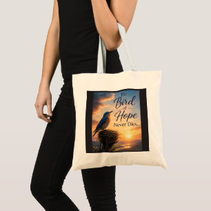 De hoopvolle vogel sterft nooit tote bag