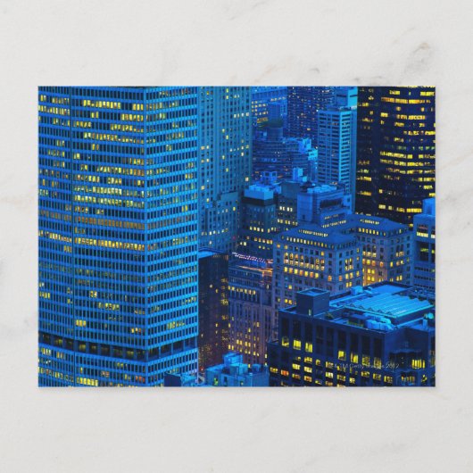 De Horizon van de Stad van New York bij Briefkaart (Voorkant)