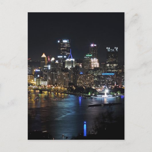 De Horizon van Pittsburgh bij Nacht Briefkaart (Voorkant)