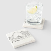 De Horizon van St.Louis Stenen Onderzetter (Zijkant)