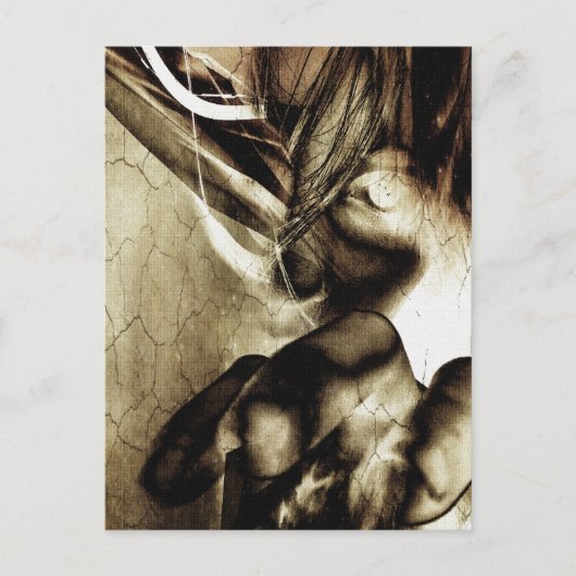 De horror van het uitkomen briefkaart (Voorkant)