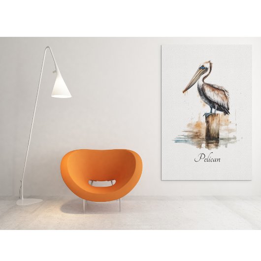 De houding van de pelikaan canvas afdruk