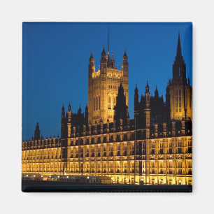 De Houses of Parliament 's nachts in de stad Magneet