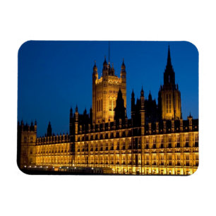 De Houses of Parliament 's nachts in de stad Magneet
