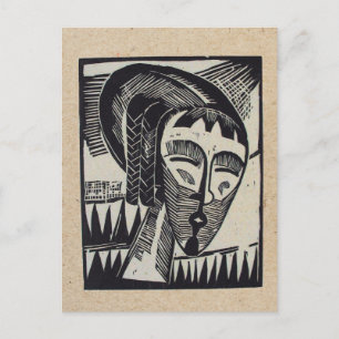 De houtdrukbriefkaart van Erich Heckel Briefkaart