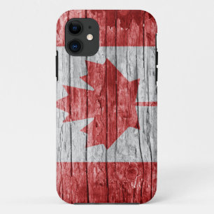 De houten vlag van Canada iPhone 11 Hoesje