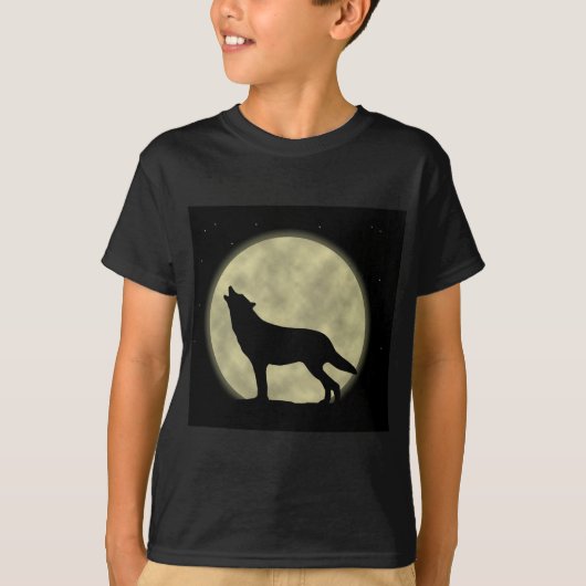De Howling Wolf in de nacht T-shirt (Voorkant)