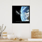 De Hubble ruimtetelescoop in de baan Poster (Keuken)