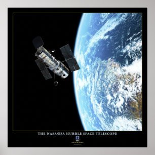 De Hubble ruimtetelescoop in de baan Poster