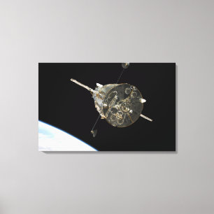 De Hubble ruimtetelescoop in een baan boven de aar Canvas Afdruk
