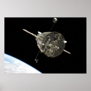 De Hubble ruimtetelescoop in een baan boven de aar Poster
