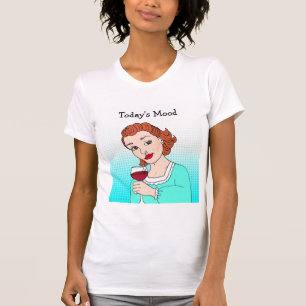 De huidige humor van de Mood, grappige wijn Retro T-shirt
