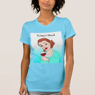 De huidige humor van de Mood, grappige wijn Retro T-shirt