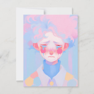 De huilende clown briefkaart