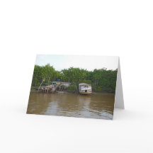 De huizen van de stelt op de rivier van Amazonië