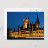 De huizen van het Parlement 's nachts in de stad Briefkaart (Voorkant / Achterkant)