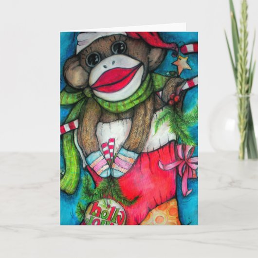De hulst mept heel Aap Feestdagen Kaart (Voorkant)