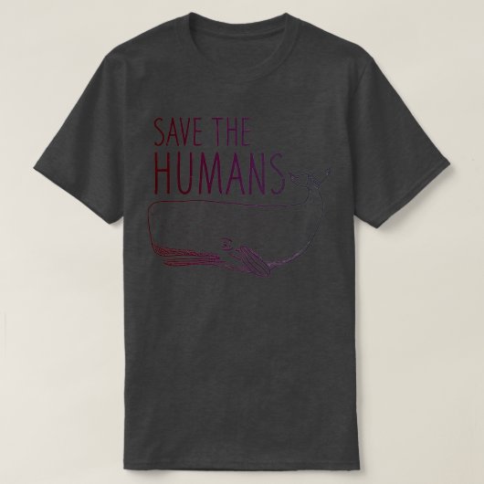 De Humans Whale redden T-shirt (Design voorkant)