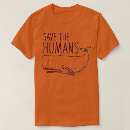 De Humans Whale redden T-shirt (Design voorkant)