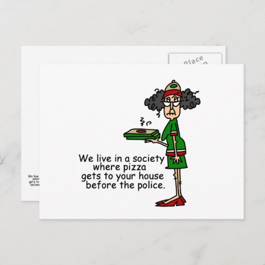 De Humor van de Levering van de pizza Briefkaart (Voorkant / Achterkant)
