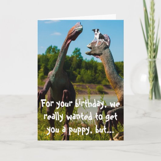 De Humor van het Puppy van de dinosaurus Kaart (Voorkant)